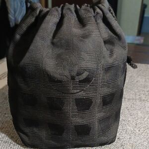 Chanel Black Drawstring Pouch